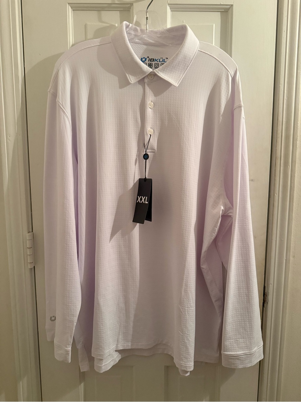 IBKUL Polo Men XXL White Golf Shirt UPF 50+ Cooling Performance Stretch NWT